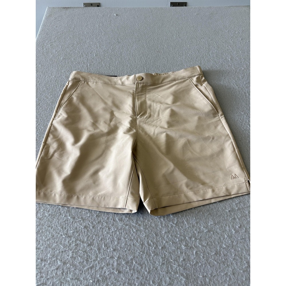 Mizzen+Main Shorts Mens XL Beige Deck Straight Chino Elastic Waist